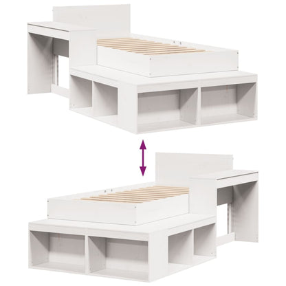 Bed Frame without Mattress White 90x200 cm Solid Wood Pine