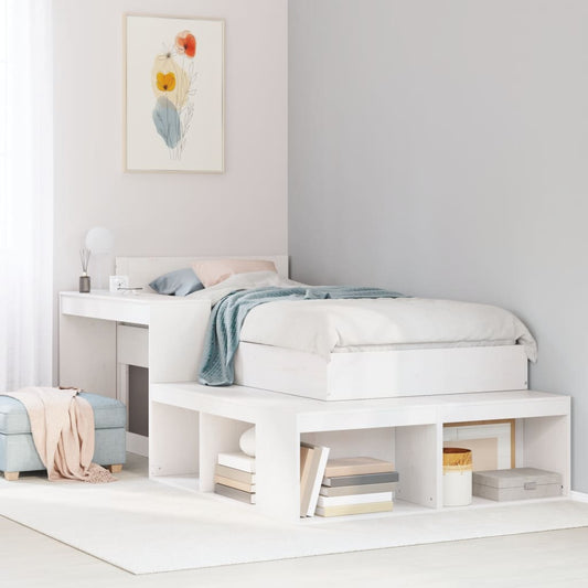 Bed Frame without Mattress White 90x200 cm Solid Wood Pine