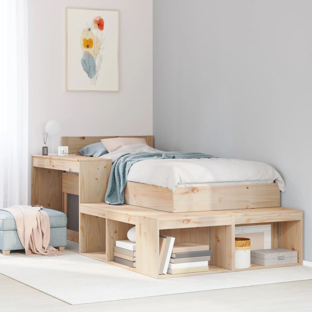 Bed Frame without Mattress 90x190 cm Single Solid Wood Pine