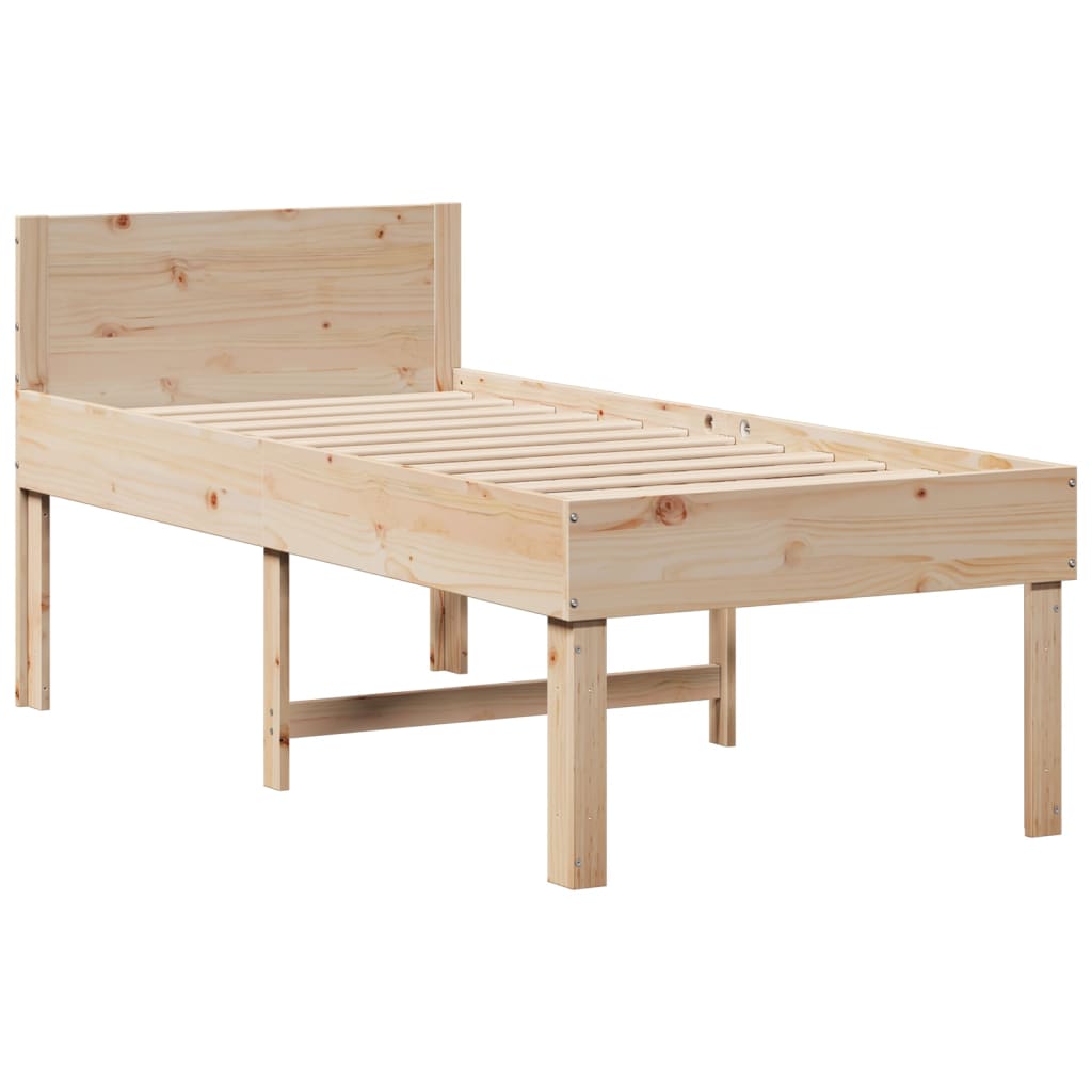 Bed Frame without Mattress 75x190 cm Small Single Solid Wood Pine