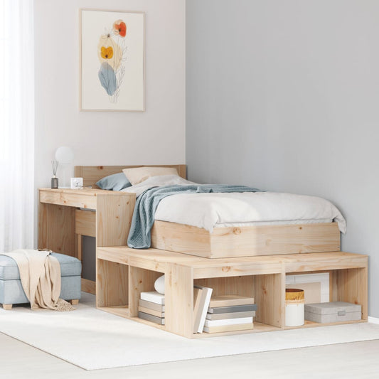 Bed Frame without Mattress 75x190 cm Small Single Solid Wood Pine