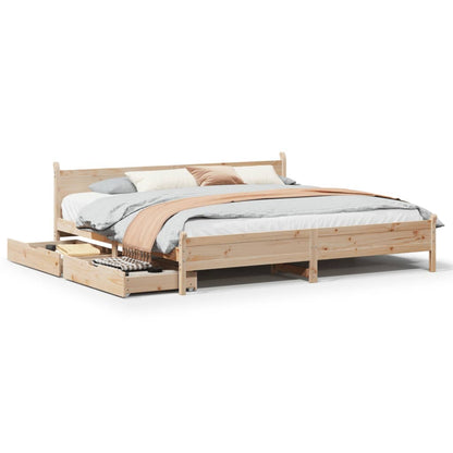 Bed Frame without Mattress 200x200 cm Solid Wood Pine