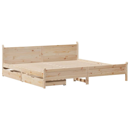 Bed Frame without Mattress 200x200 cm Solid Wood Pine