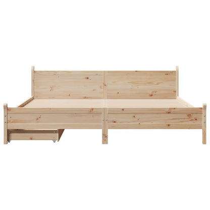 Bed Frame without Mattress 200x200 cm Solid Wood Pine