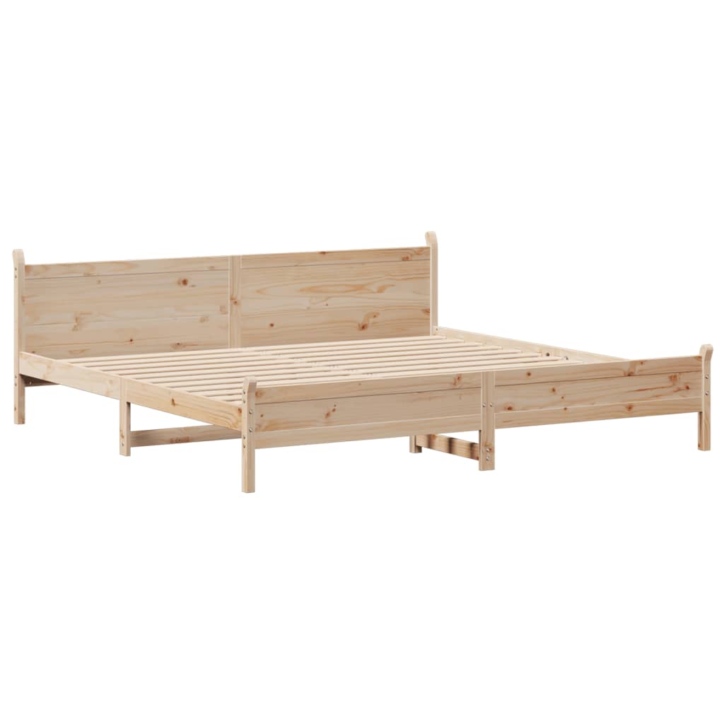 Bed Frame without Mattress 200x200 cm Solid Wood Pine