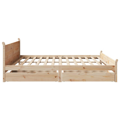 Bed Frame without Mattress 200x200 cm Solid Wood Pine