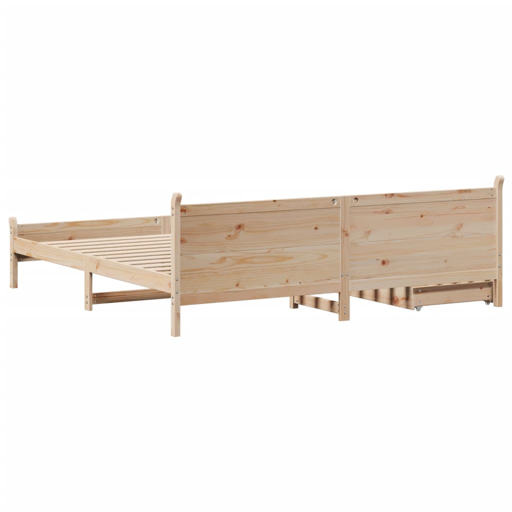 Bed Frame without Mattress 200x200 cm Solid Wood Pine