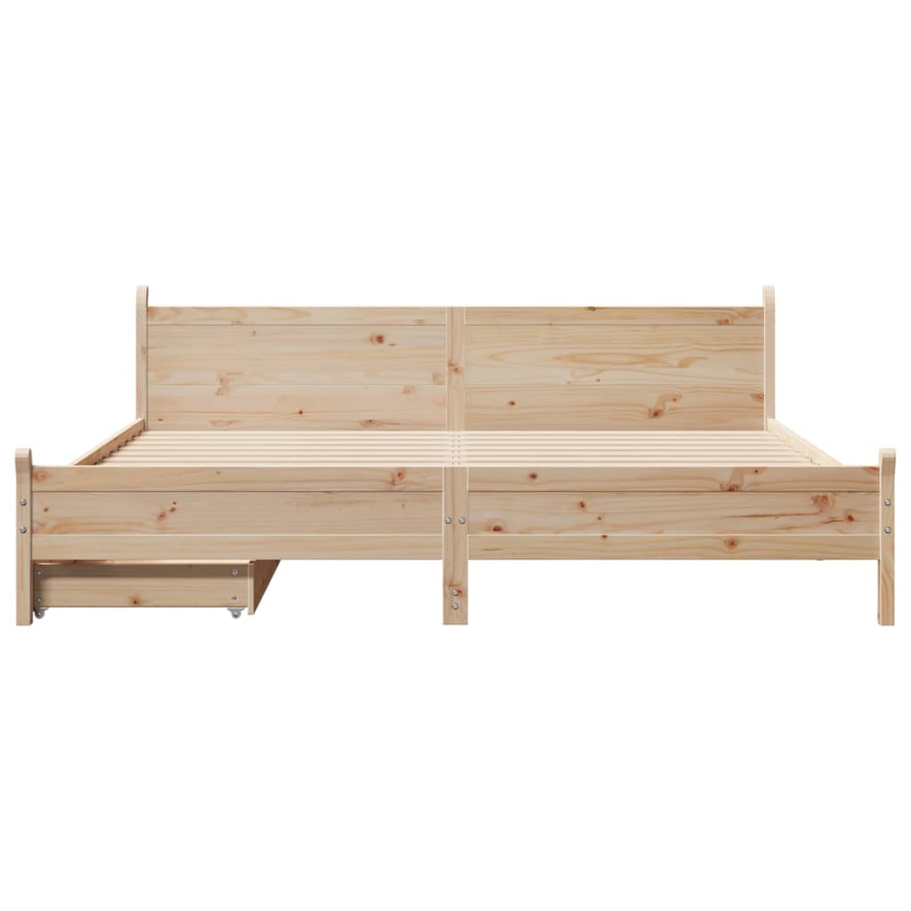 Bed Frame without Mattress 180x200 cm Super King Solid Wood Pine