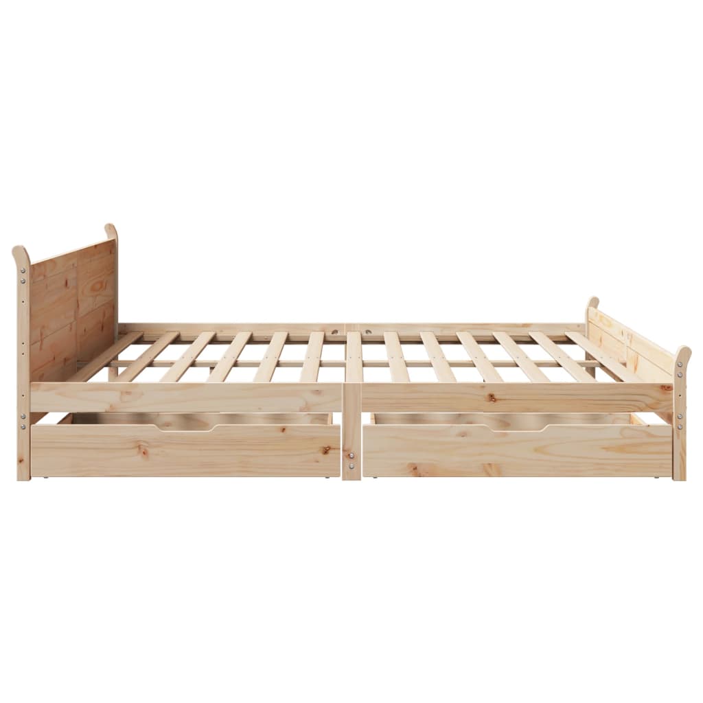 Bed Frame without Mattress 180x200 cm Super King Solid Wood Pine