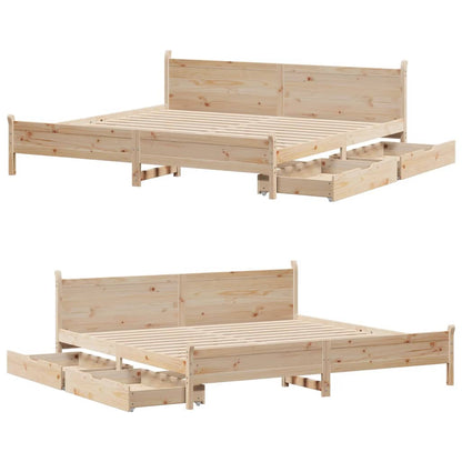 Bed Frame without Mattress 180x200 cm Super King Solid Wood Pine