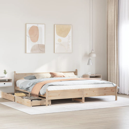 Bed Frame without Mattress 180x200 cm Super King Solid Wood Pine