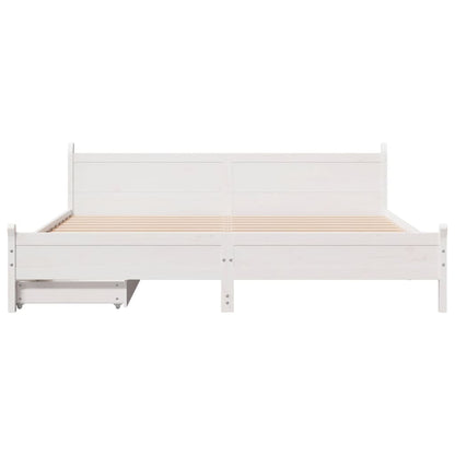 Bed Frame without Mattress White 180x200 cm Super King Solid Wood Pine