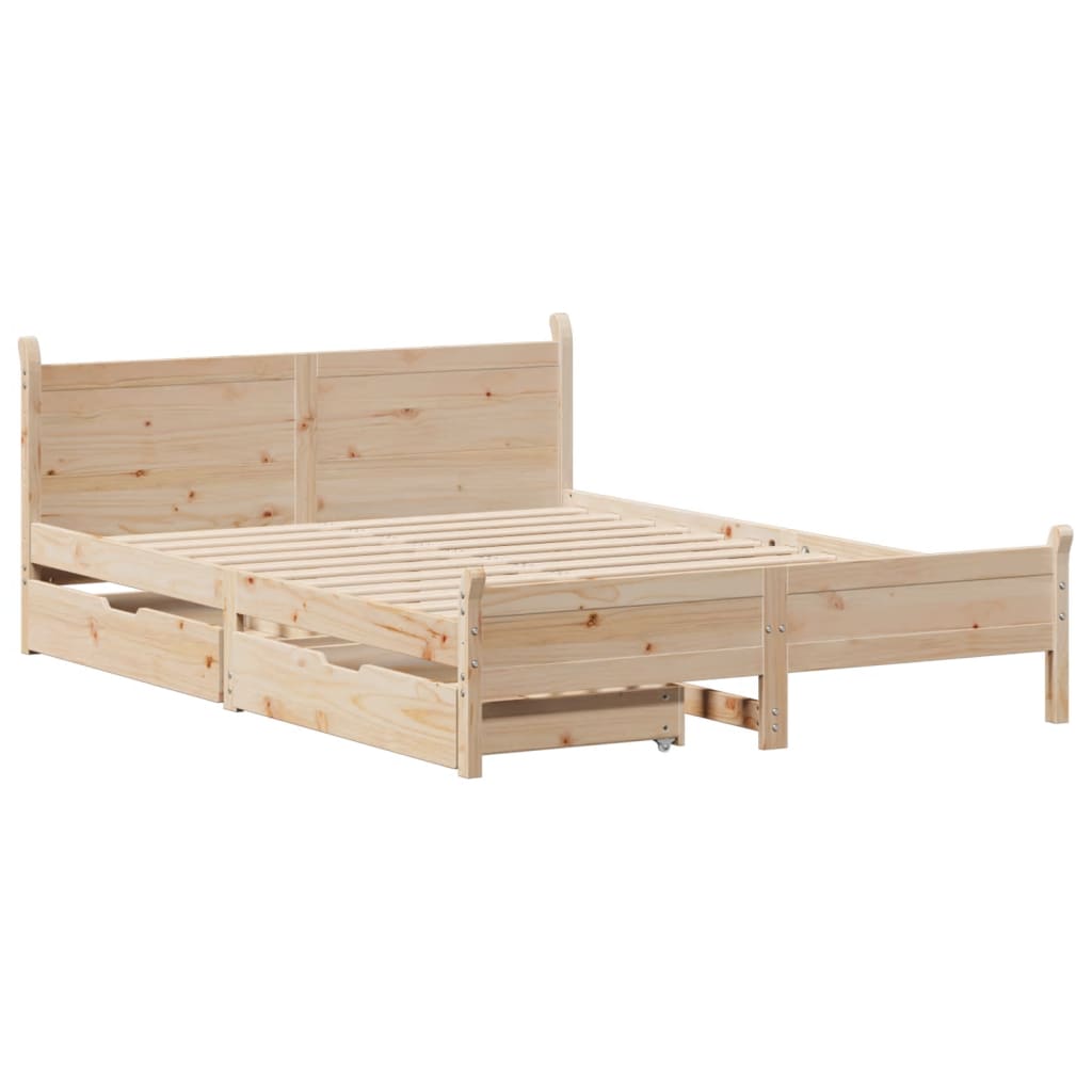 Bed Frame without Mattress 160x200 cm Solid Wood Pine