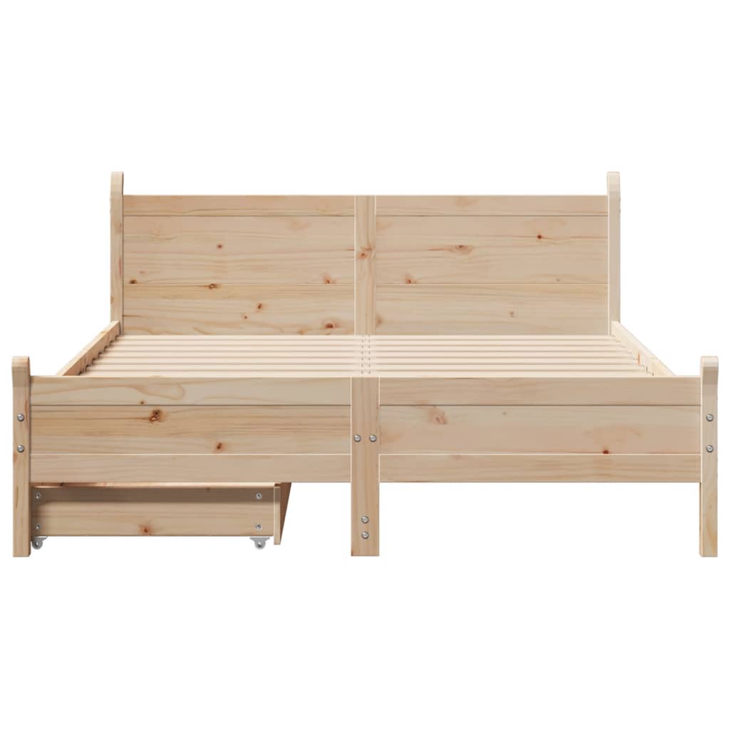 Bed Frame without Mattress 160x200 cm Solid Wood Pine