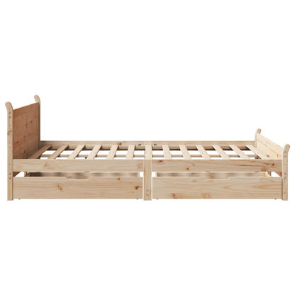 Bed Frame without Mattress 160x200 cm Solid Wood Pine