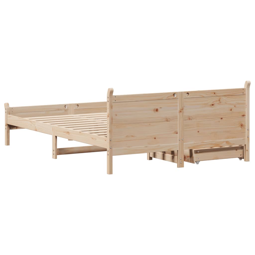 Bed Frame without Mattress 160x200 cm Solid Wood Pine