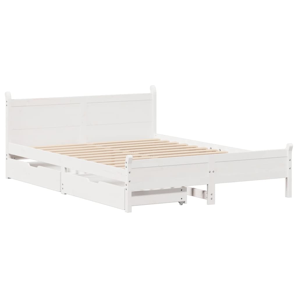 Bed Frame without Mattress White 160x200 cm Solid Wood Pine