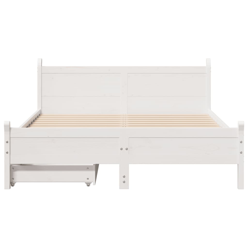 Bed Frame without Mattress White 160x200 cm Solid Wood Pine