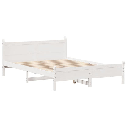 Bed Frame without Mattress White 160x200 cm Solid Wood Pine