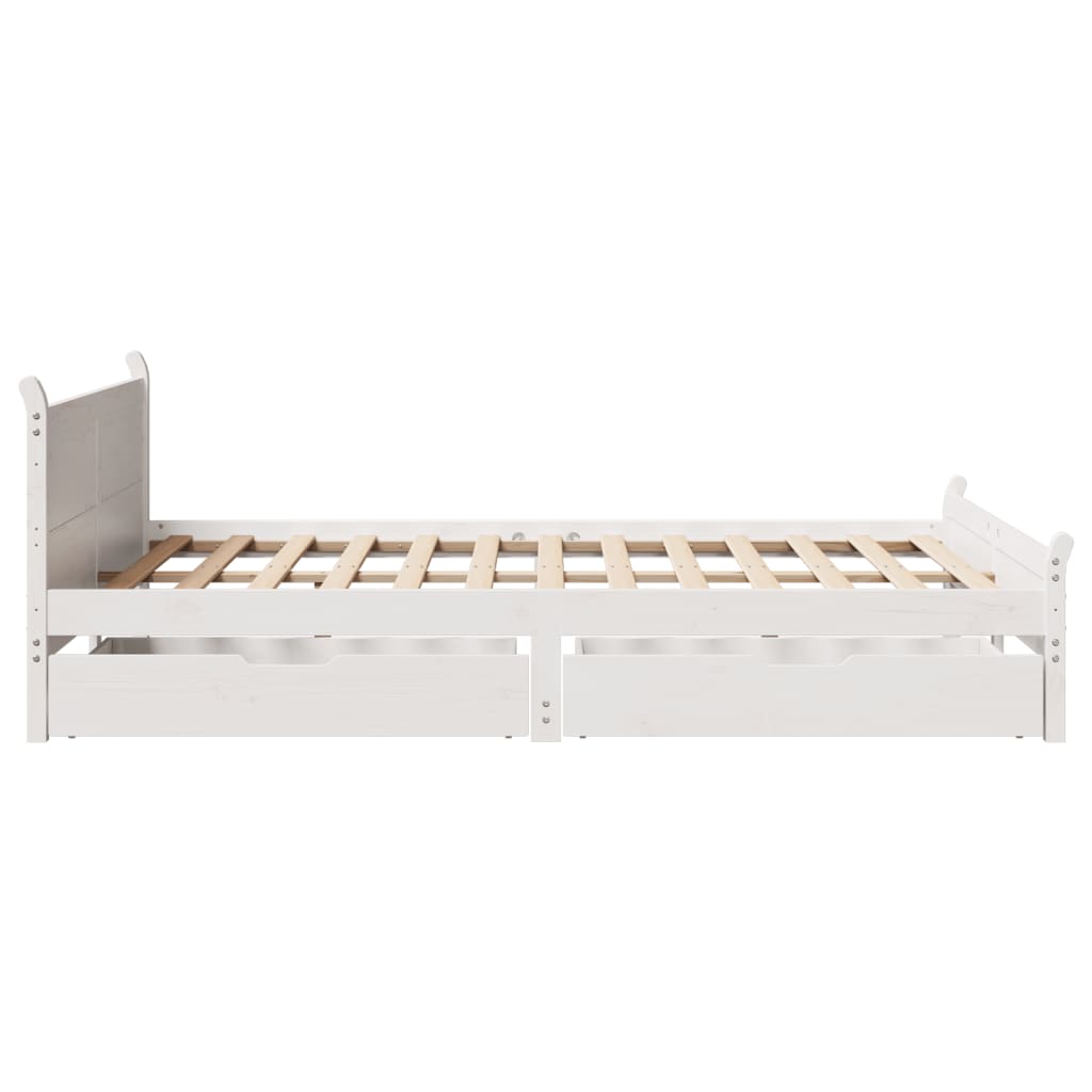 Bed Frame without Mattress White 160x200 cm Solid Wood Pine