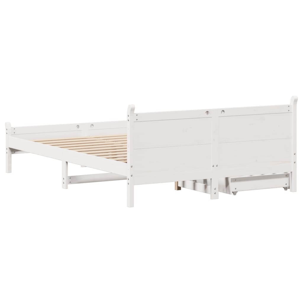 Bed Frame without Mattress White 160x200 cm Solid Wood Pine