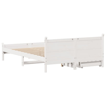 Bed Frame without Mattress White 160x200 cm Solid Wood Pine