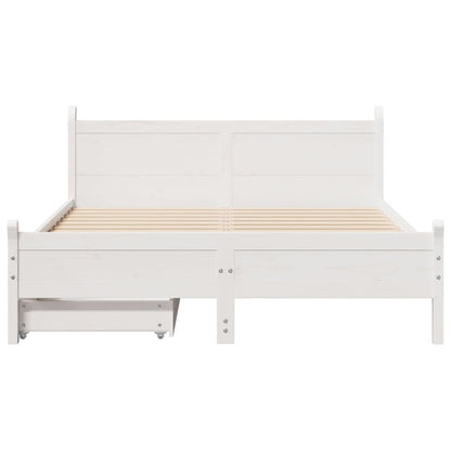 Bed Frame without Mattress White 140x200 cm Solid Wood Pine