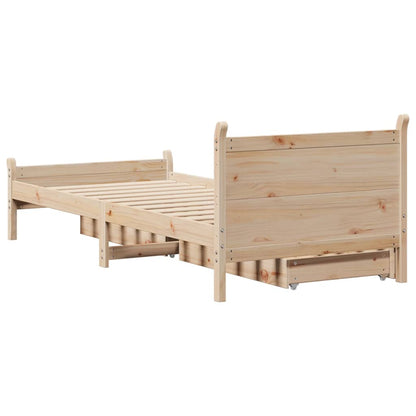 Bed Frame without Mattress 100x200 cm Solid Wood Pine