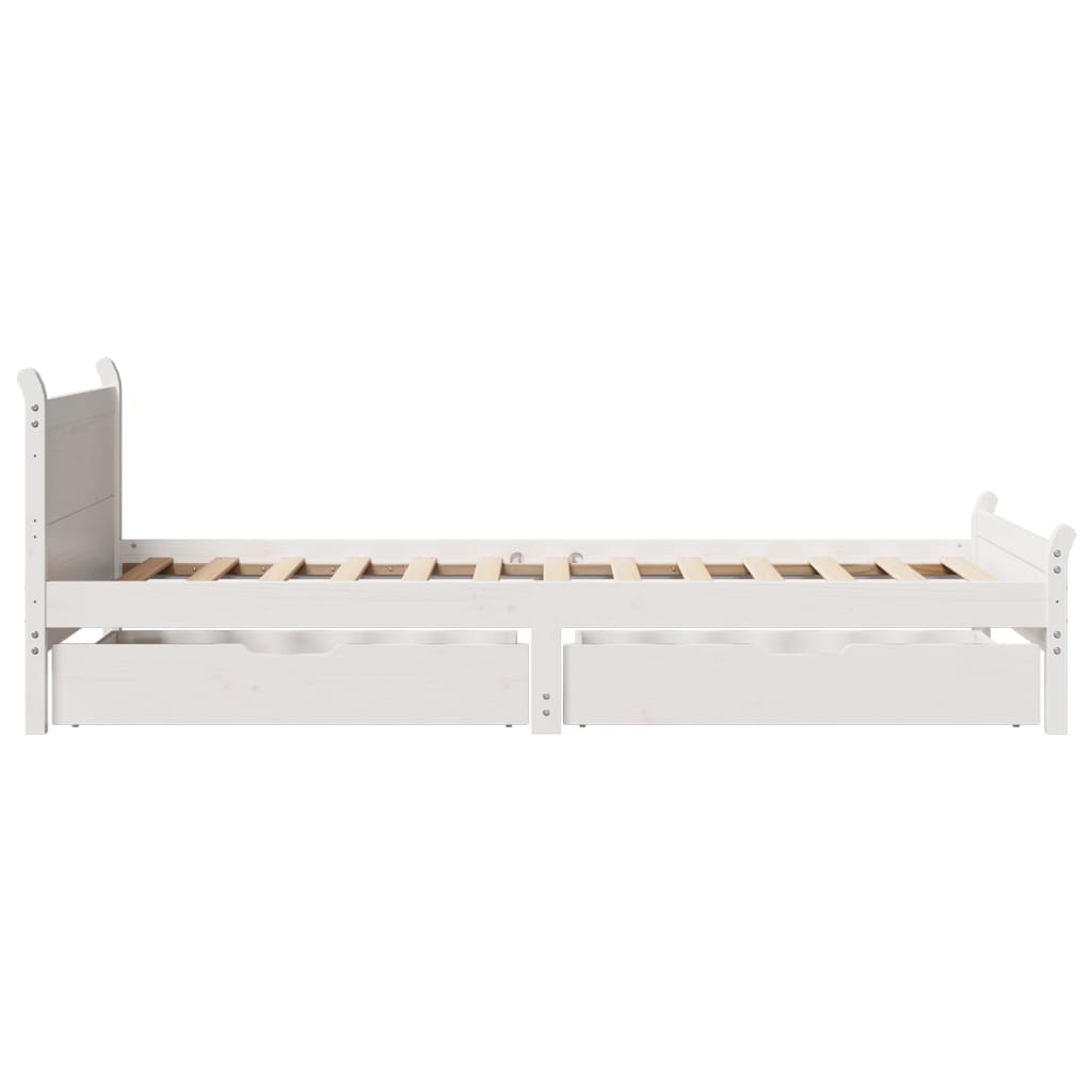 Bed Frame without Mattress White 100x200 cm Solid Wood Pine