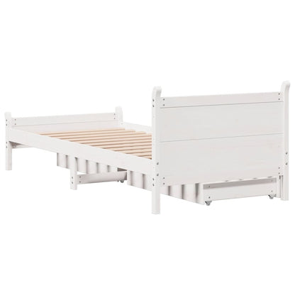 Bed Frame without Mattress White 100x200 cm Solid Wood Pine