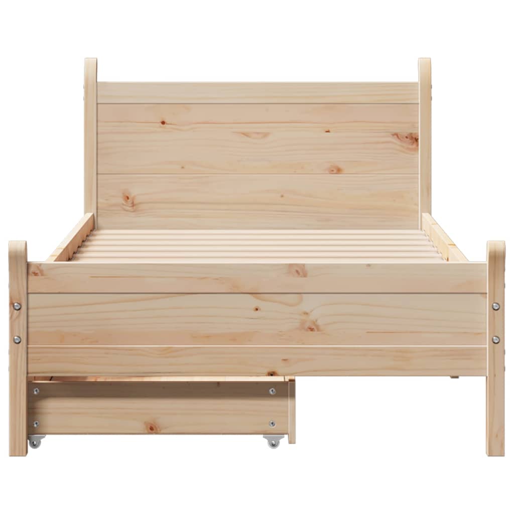 Bed Frame without Mattress 90x200 cm Solid Wood Pine