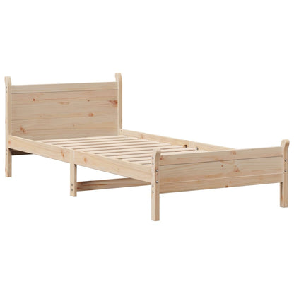 Bed Frame without Mattress 90x200 cm Solid Wood Pine