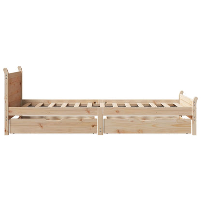 Bed Frame without Mattress 90x200 cm Solid Wood Pine