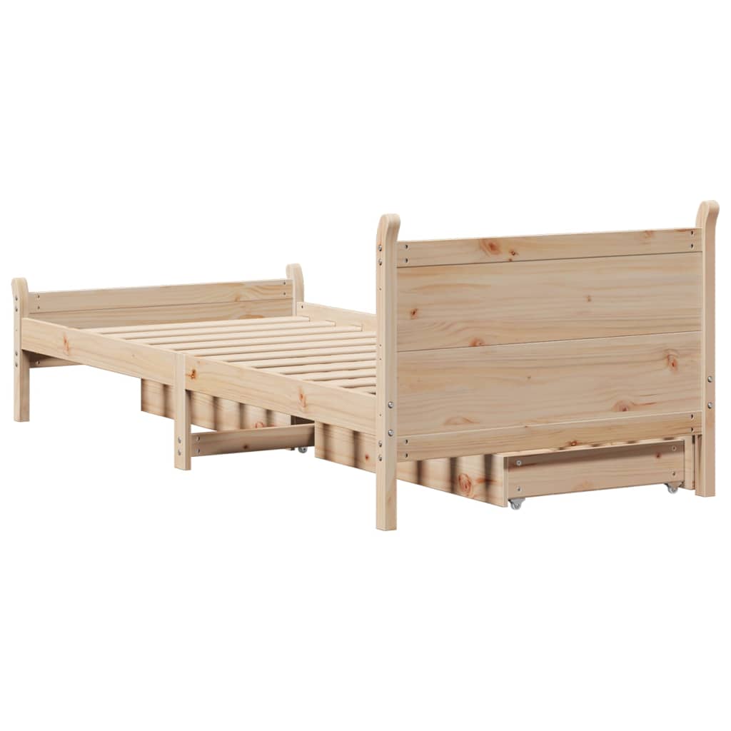 Bed Frame without Mattress 90x200 cm Solid Wood Pine