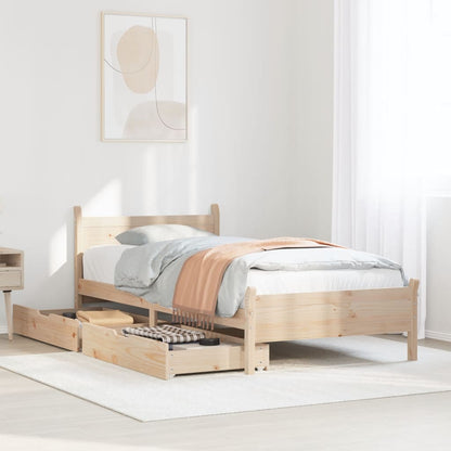 Bed Frame without Mattress 90x200 cm Solid Wood Pine