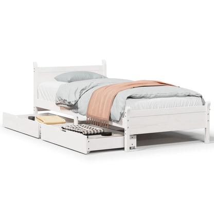 Bed Frame without Mattress White 90x200 cm Solid Wood Pine