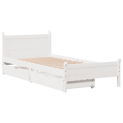 Bed Frame without Mattress White 90x200 cm Solid Wood Pine