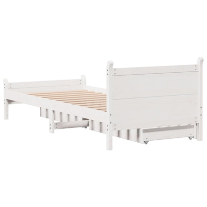 Bed Frame without Mattress White 90x200 cm Solid Wood Pine