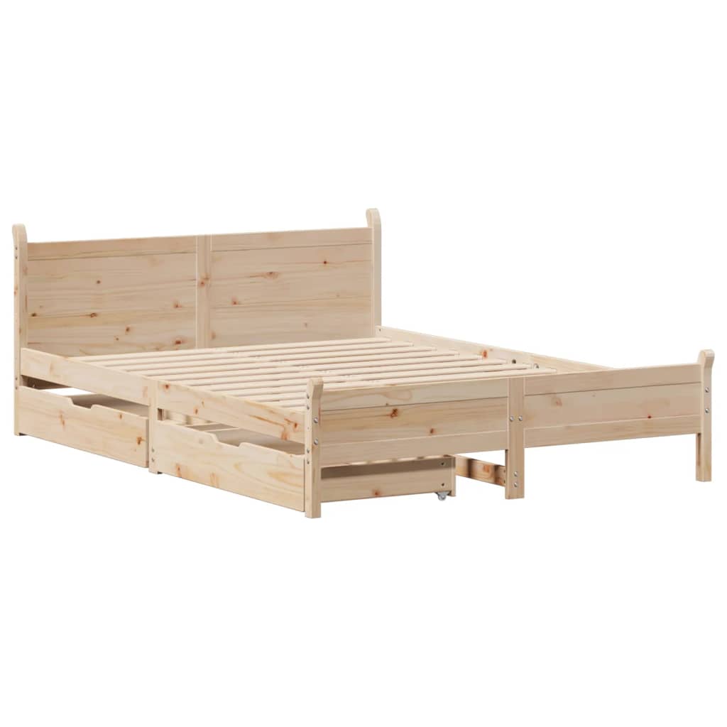 Bed Frame without Mattress 120x190 cm Small Double Solid Wood Pine