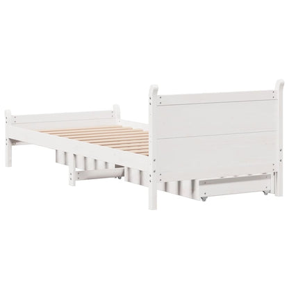 Bed Frame without Mattress White 90x190 cm Single Solid Wood Pine