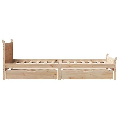 Bed Frame without Mattress 75x190 cm Small Single Solid Wood Pine