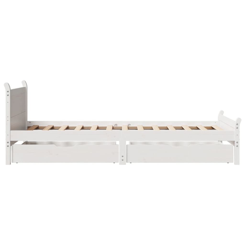 Bed Frame without Mattress White 75x190 cm Small Single Solid Wood Pine