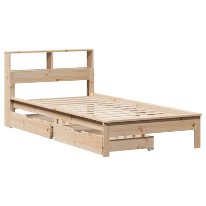 Bookcase Bed without Mattress 90x190 cm Single Solid Wood Pine