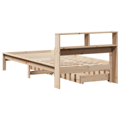 Bookcase Bed without Mattress 90x190 cm Single Solid Wood Pine