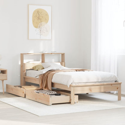 Bookcase Bed without Mattress 90x190 cm Single Solid Wood Pine