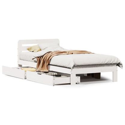 Bed Frame without Mattress White 90x200 cm Solid Wood Pine