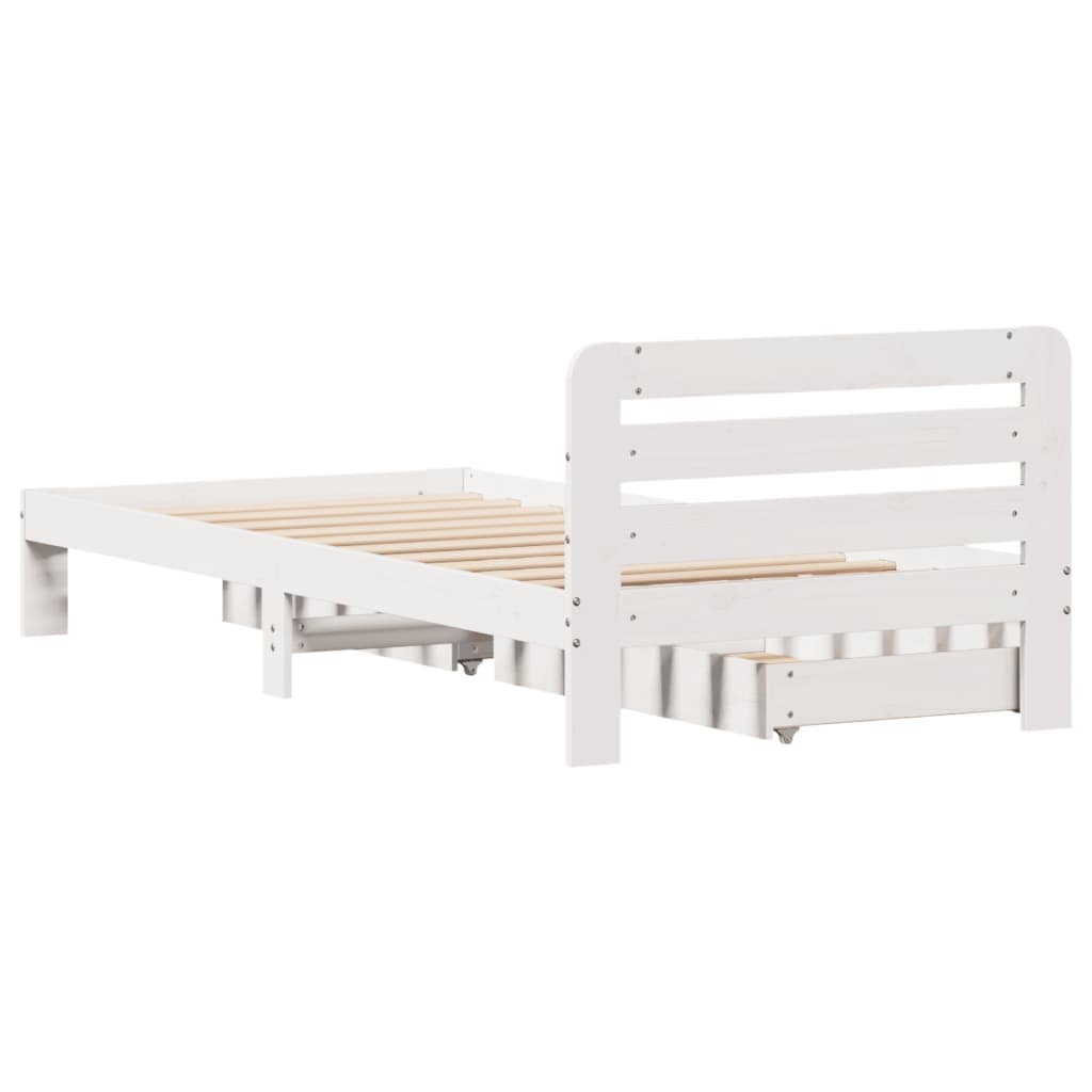 Bed Frame without Mattress White 90x200 cm Solid Wood Pine