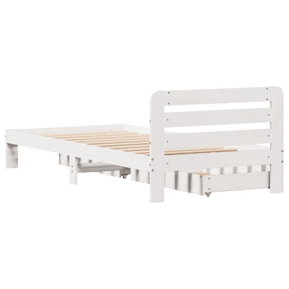 Bed Frame without Mattress White 90x200 cm Solid Wood Pine