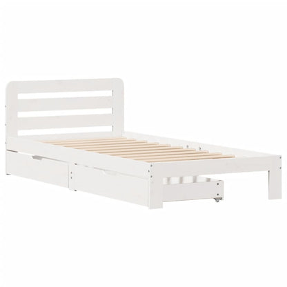 Bed Frame without Mattress White 100x200 cm Solid Wood Pine