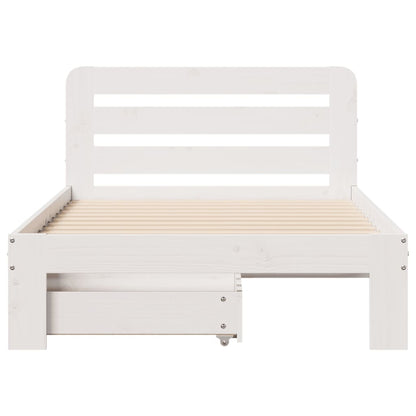 Bed Frame without Mattress White 100x200 cm Solid Wood Pine